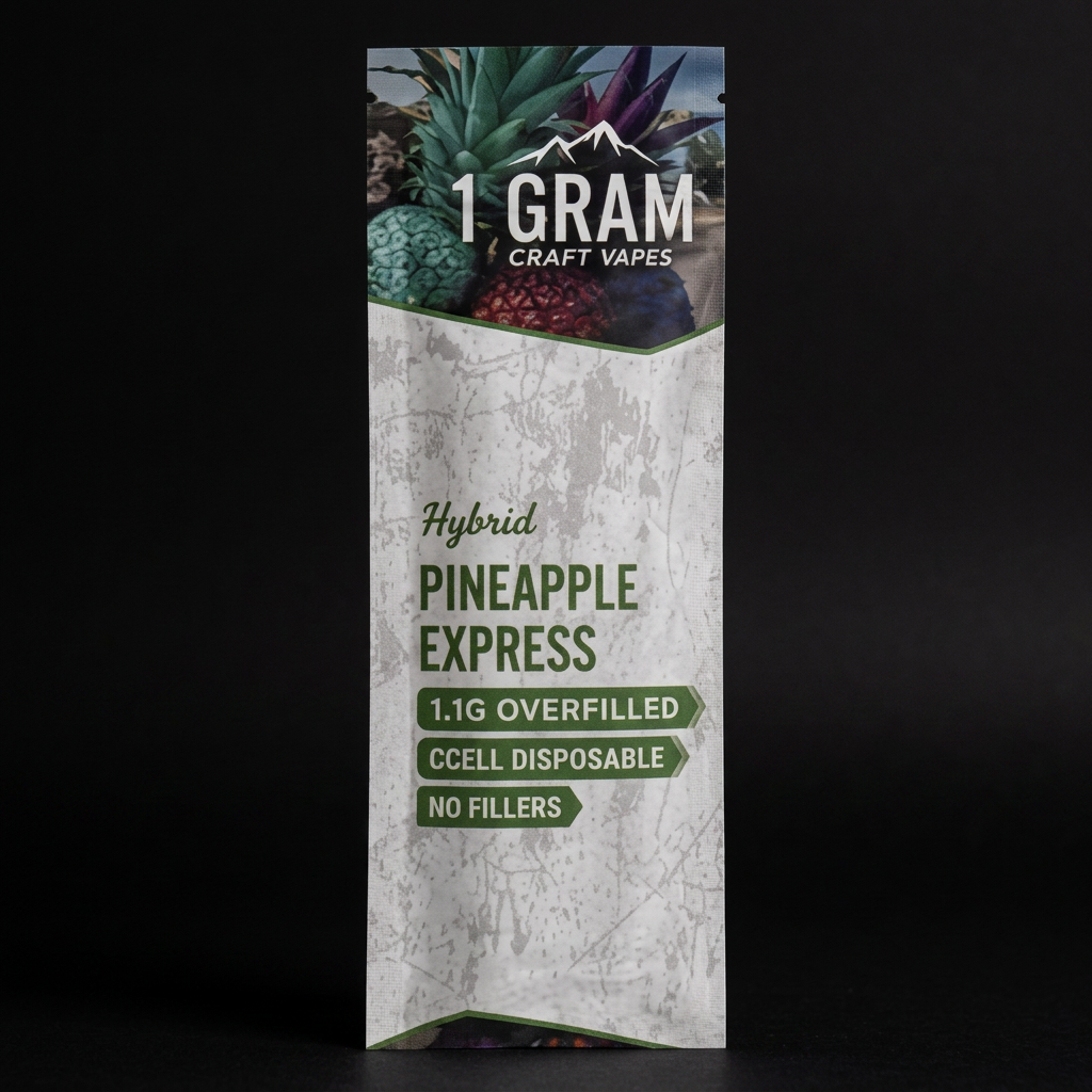 Pineapple Express (Rechargeable · 3 Modes) 1.1g disposable dab pen packaging