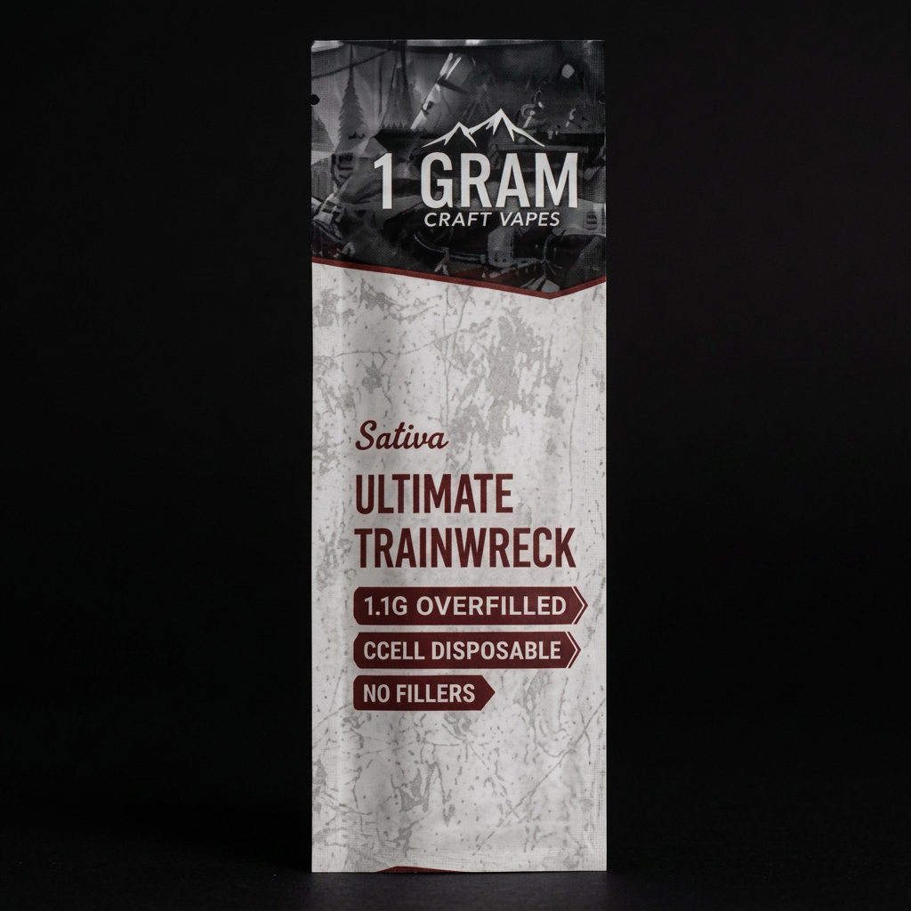Ultimate Trainwreck (Rechargeable · 3 Modes) 1.1g disposable dab pen packaging