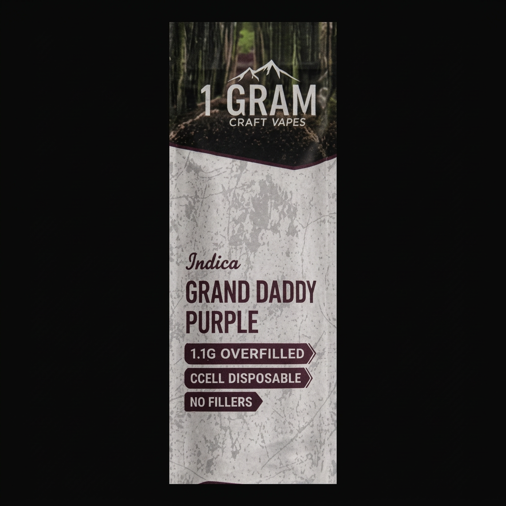 Granddaddy Purple (Rechargeable · 3 Modes) 1.1g disposable dab pen packaging